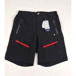 Little Donkey Andy Men Hiking Shorts M Black Outdoor‎ Cargo Quick Dry Zip NWT